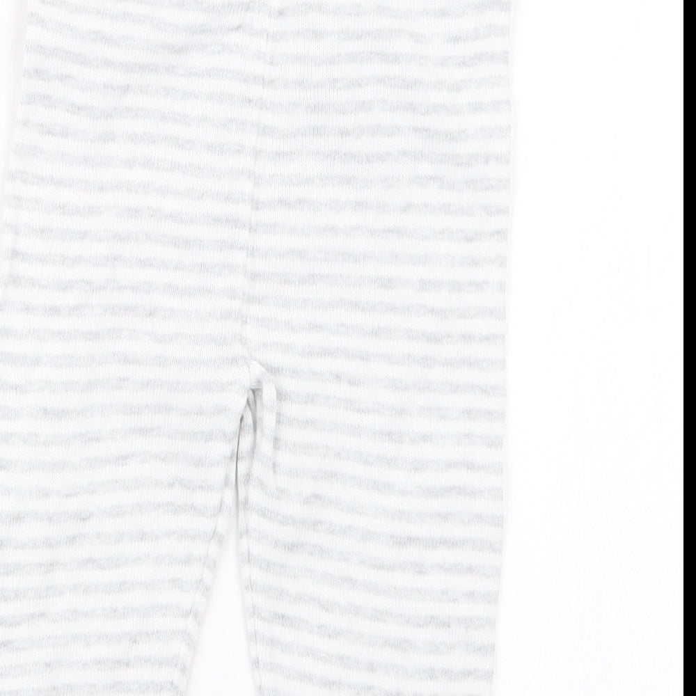 Marks & Spencer Baby Grey Striped Knit Capri Trousers Size 6-9 Months