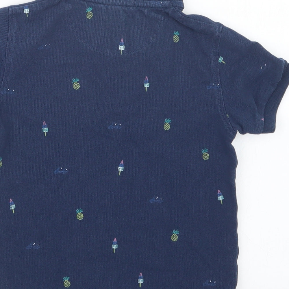 Marks & Spencer Boys Blue Geometric Basic Polo Size 2-3 Years