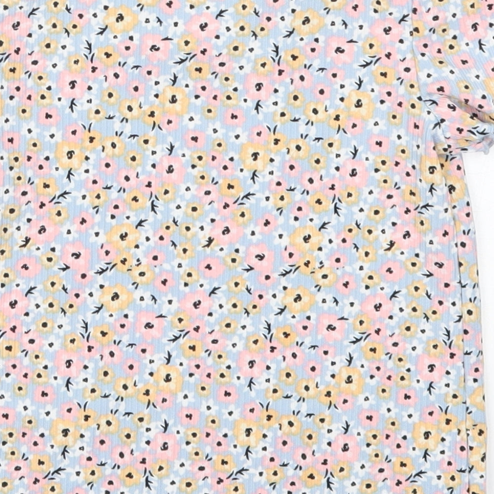Primark Girls Multicoloured Floral Basic T-Shirt Size 4-5 Years