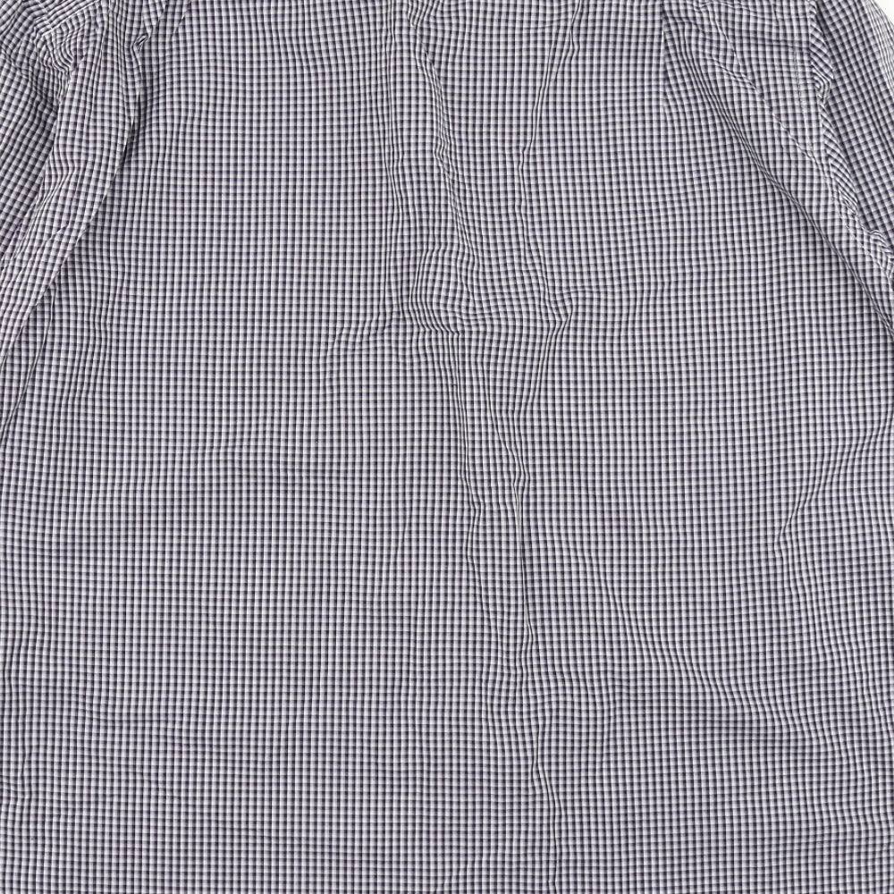 F&F Mens Purple Plaid Button-Up Size 16.5