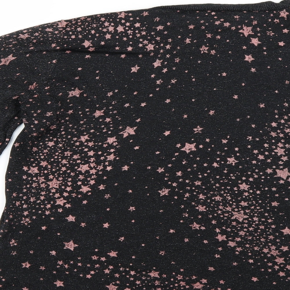 TU Womens Black Geometric Pullover Jumper Size 14
