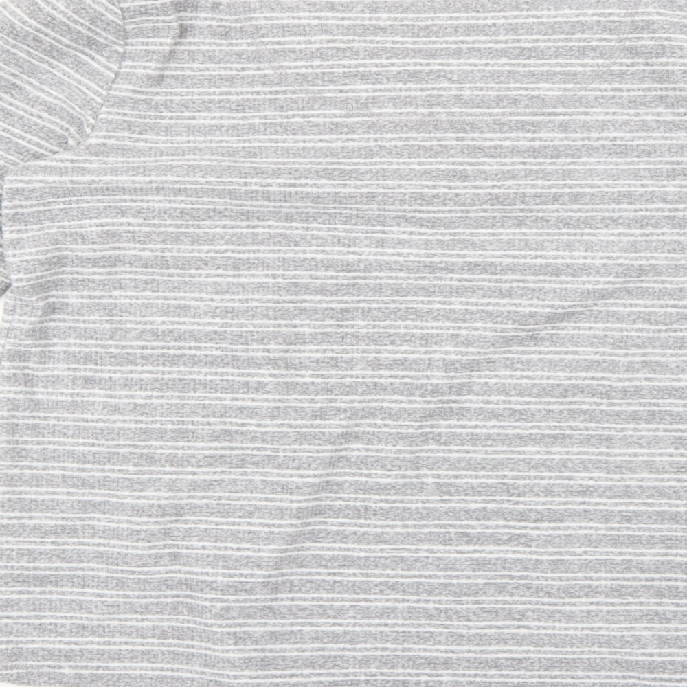Preworn Womens Grey Striped Babydoll Pyjama Top Size S