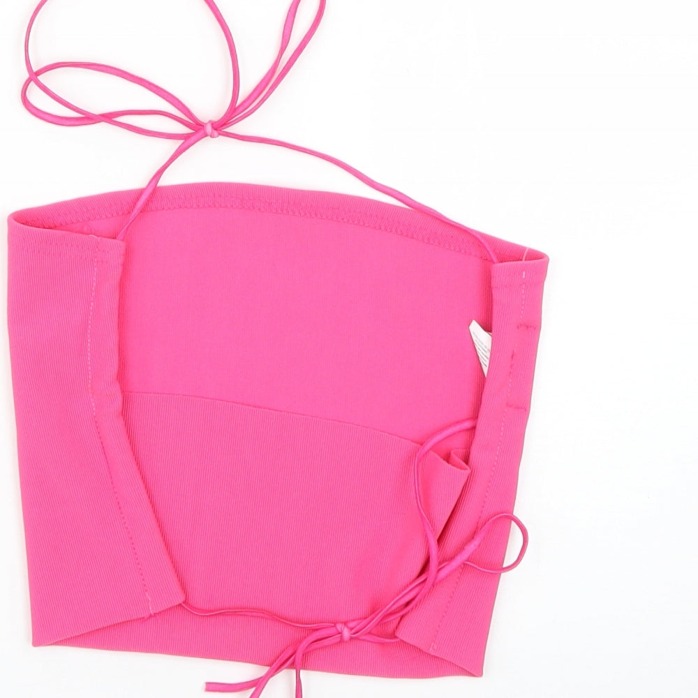 PRETTYLITTLETHING Womens Pink Basic Blouse Size 10