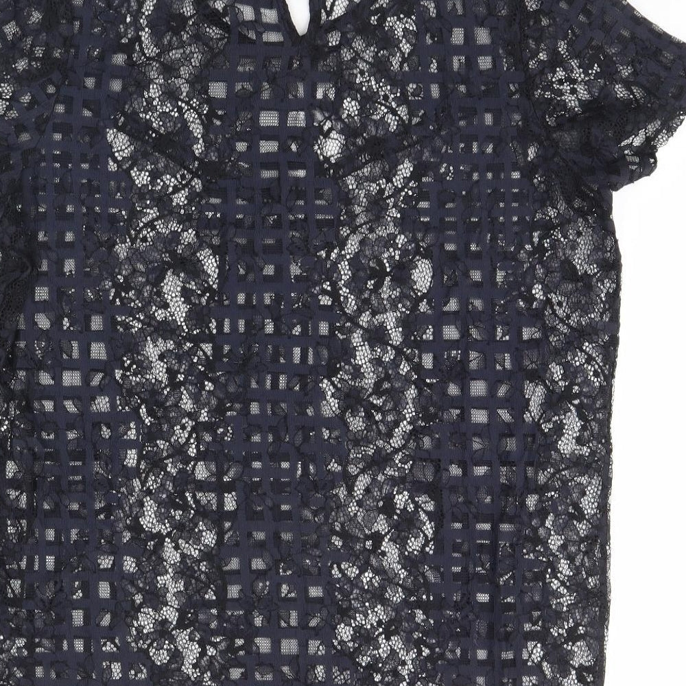 George Womens Blue Basic Blouse Size 16