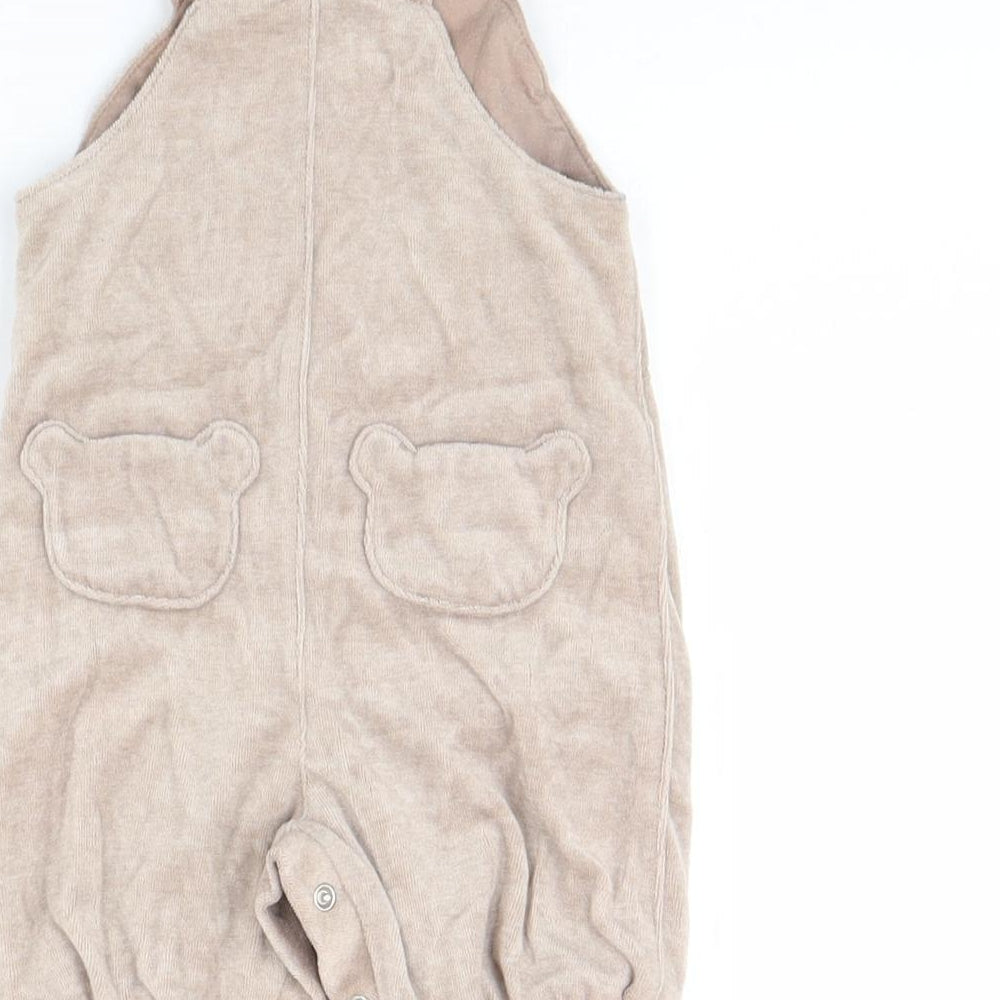 TU Baby Beige Fleece Babygrow One-Piece Size 0-3 Months