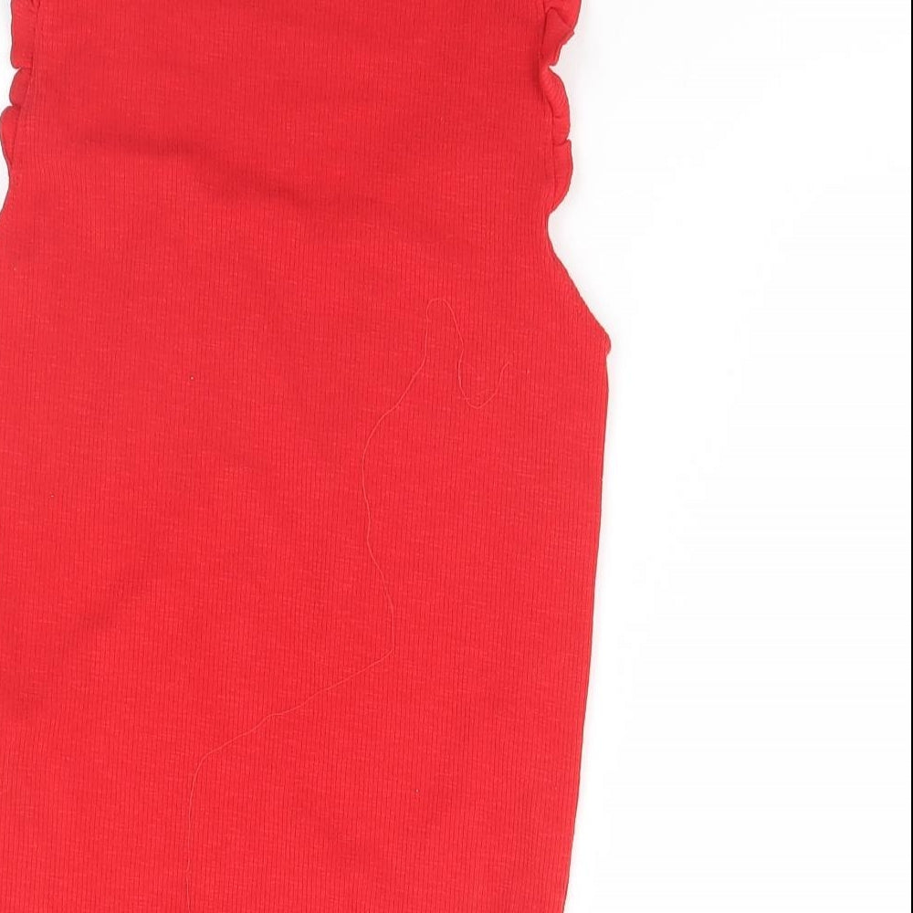 New Look Womens Red Basic Tank Size 10