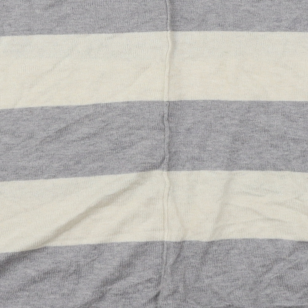 Dorothy Perkins Womens Grey Striped Knit Pullover Jumper Size 14