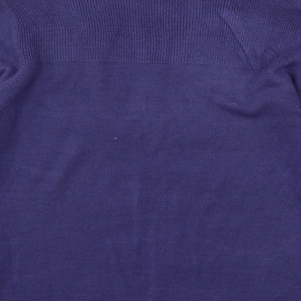 Essentials Womens Blue Knit Pullover Jumper Size 10