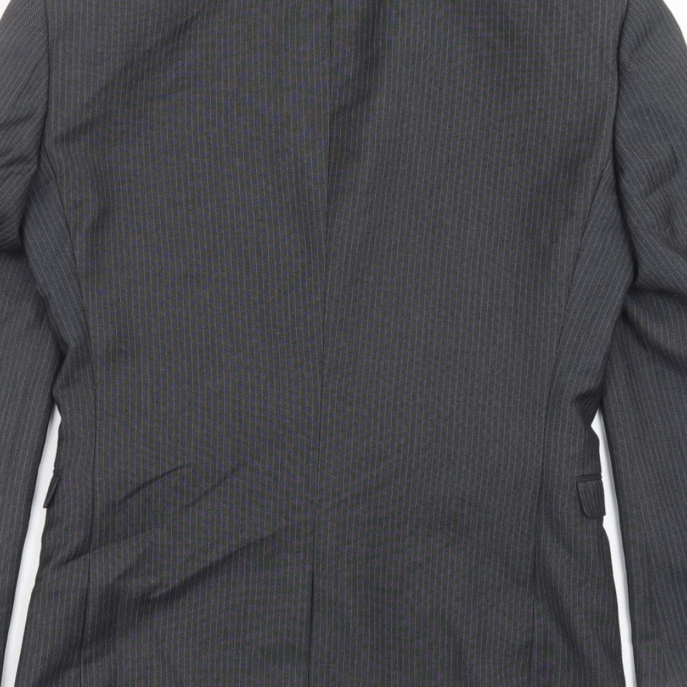 NEXT Mens Grey Striped Jacket Suit Jacket Size 34