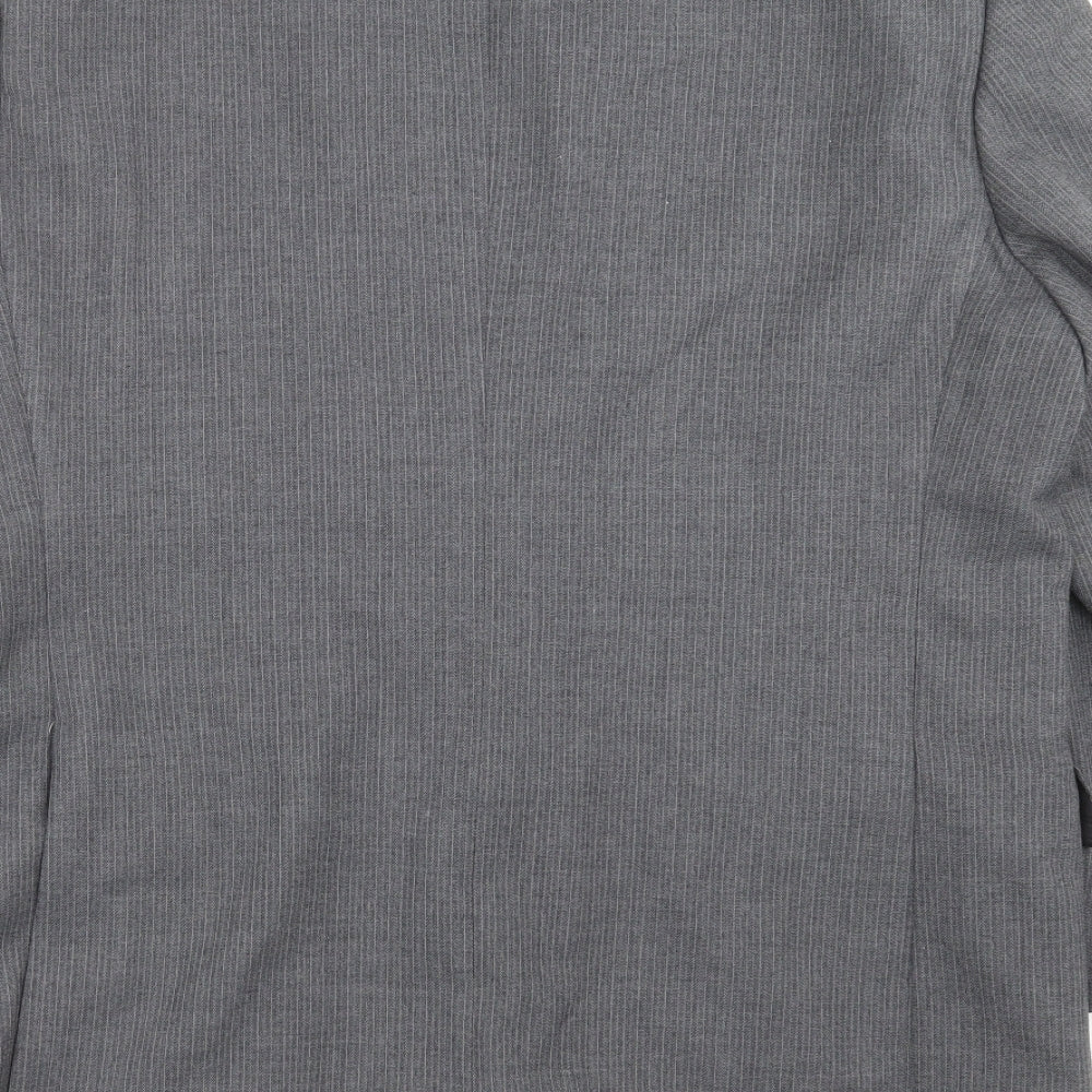 Preworn Mens Grey Striped Jacket Suit Jacket Size 46