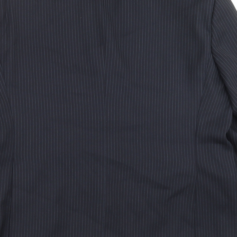 Charlton Gray Mens Blue Striped Jacket Suit Jacket Size 44