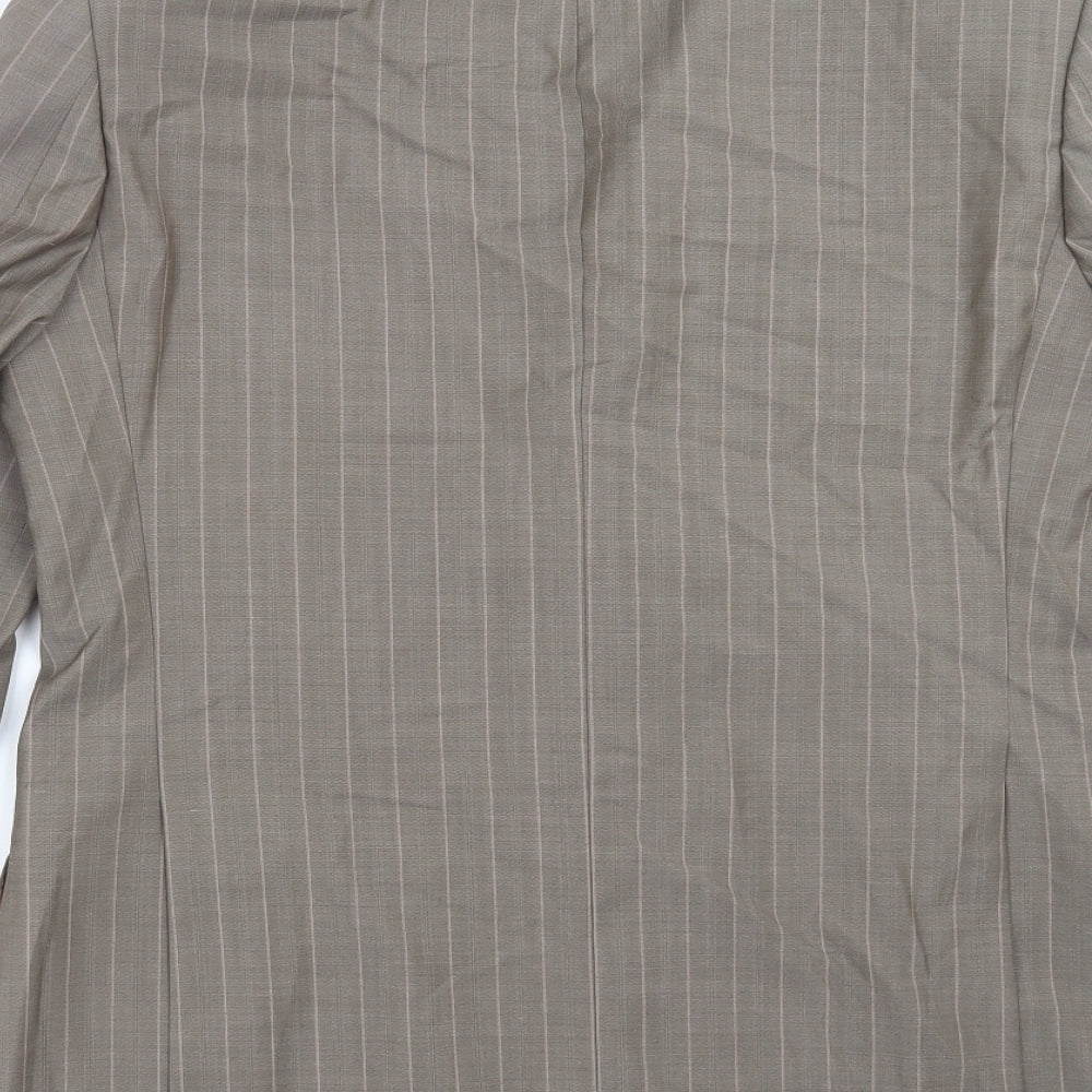 Simon Carter Mens Beige Striped Jacket Suit Jacket Size 38