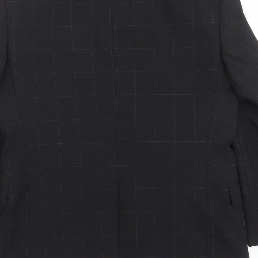 Marks & Spencer Mens Black Check Jacket Suit Jacket Size 36