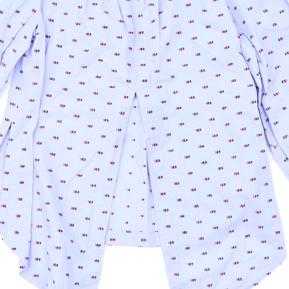 BCBGMAXAZRIA Womens Blue Basic Blouse Size 2XS