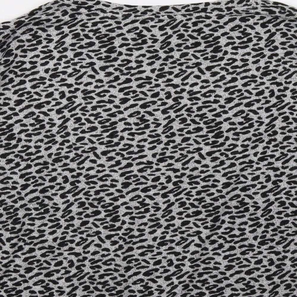 Dorothy Perkins Womens Grey Animal Print Pullover Sweatshirt Size 16