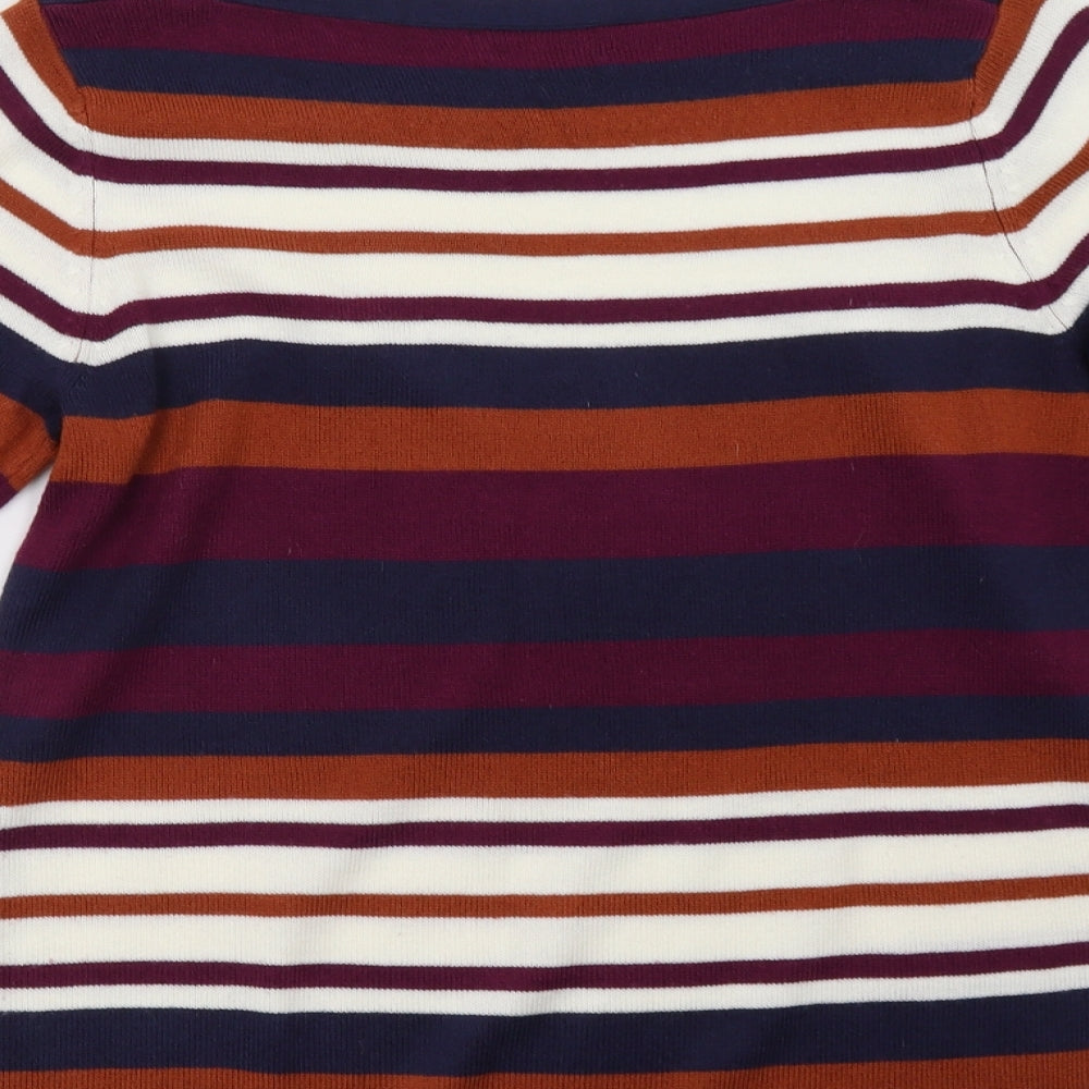 Matalan Womens Purple Striped Pullover Sweatshirt Size 12