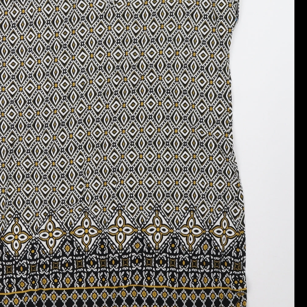 Matalan Womens Yellow Geometric A-Line Size 14