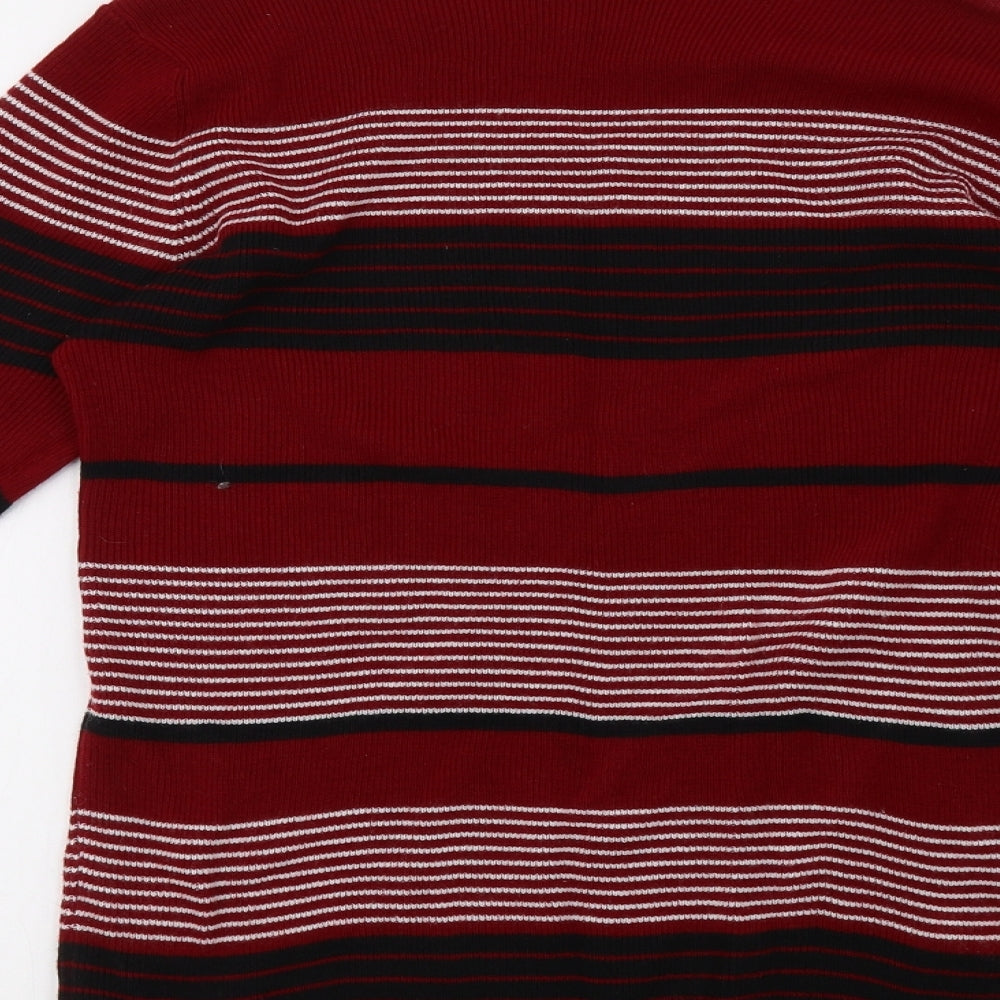 EWM Womens Red Striped Pullover Sweatshirt Size M
