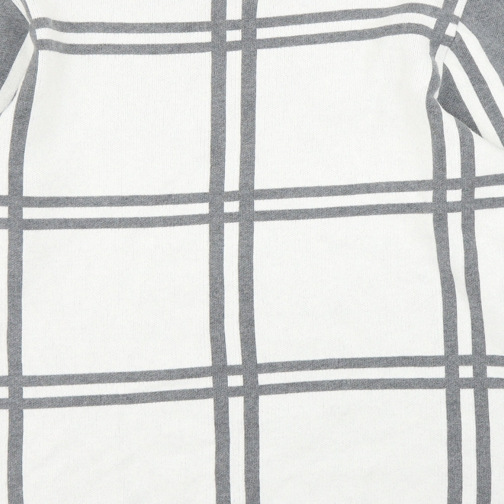 Mona Womens Grey Check Pullover Jumper Size 12