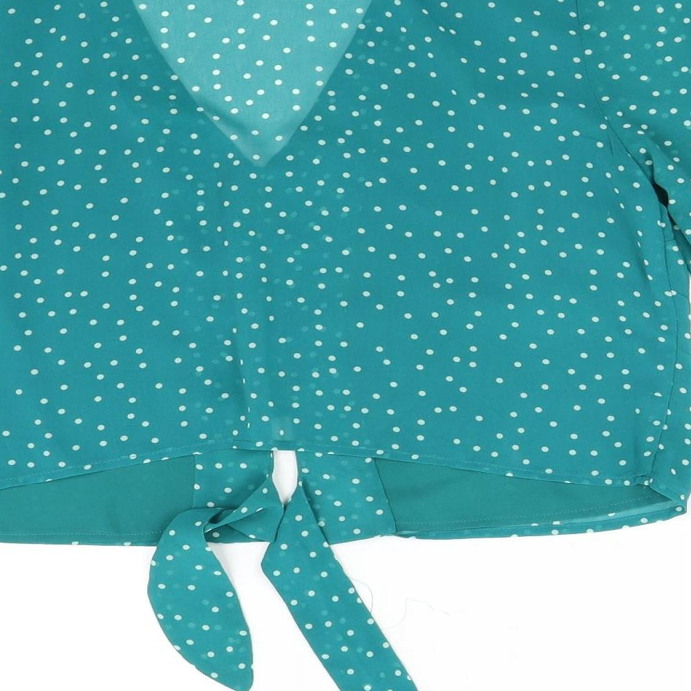 Bardót Womens Green Polka Dot Basic Blouse Size 12