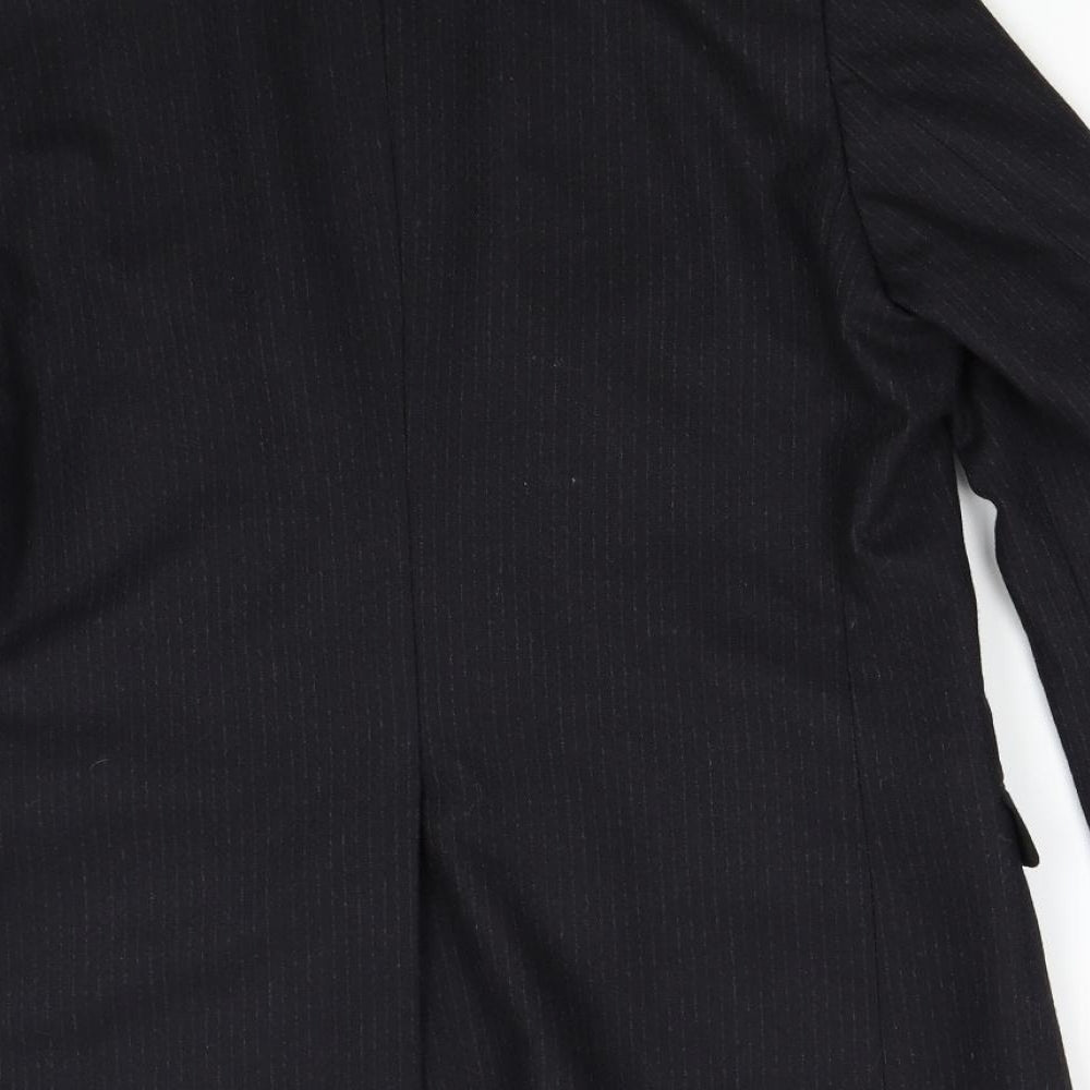 Burton Collection Mens Black Striped Jacket Suit Jacket Size 38