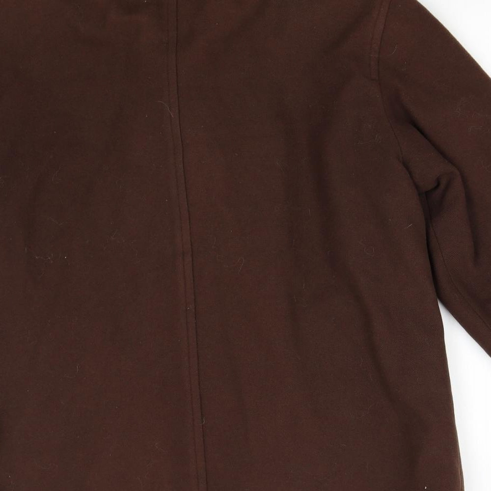 C&A Womens Brown Overcoat Coat Size 14