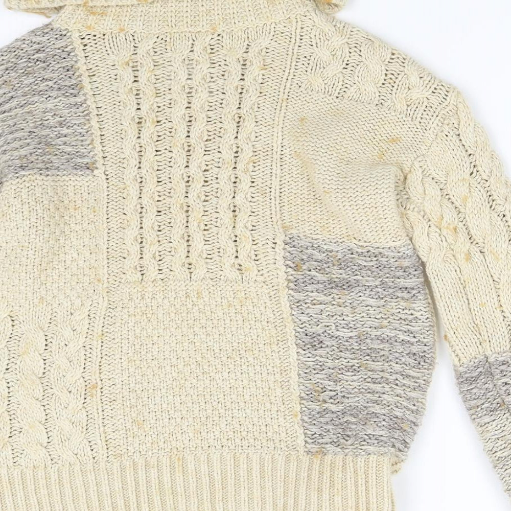 Falmer Womens Beige Knit Pullover Jumper Size S