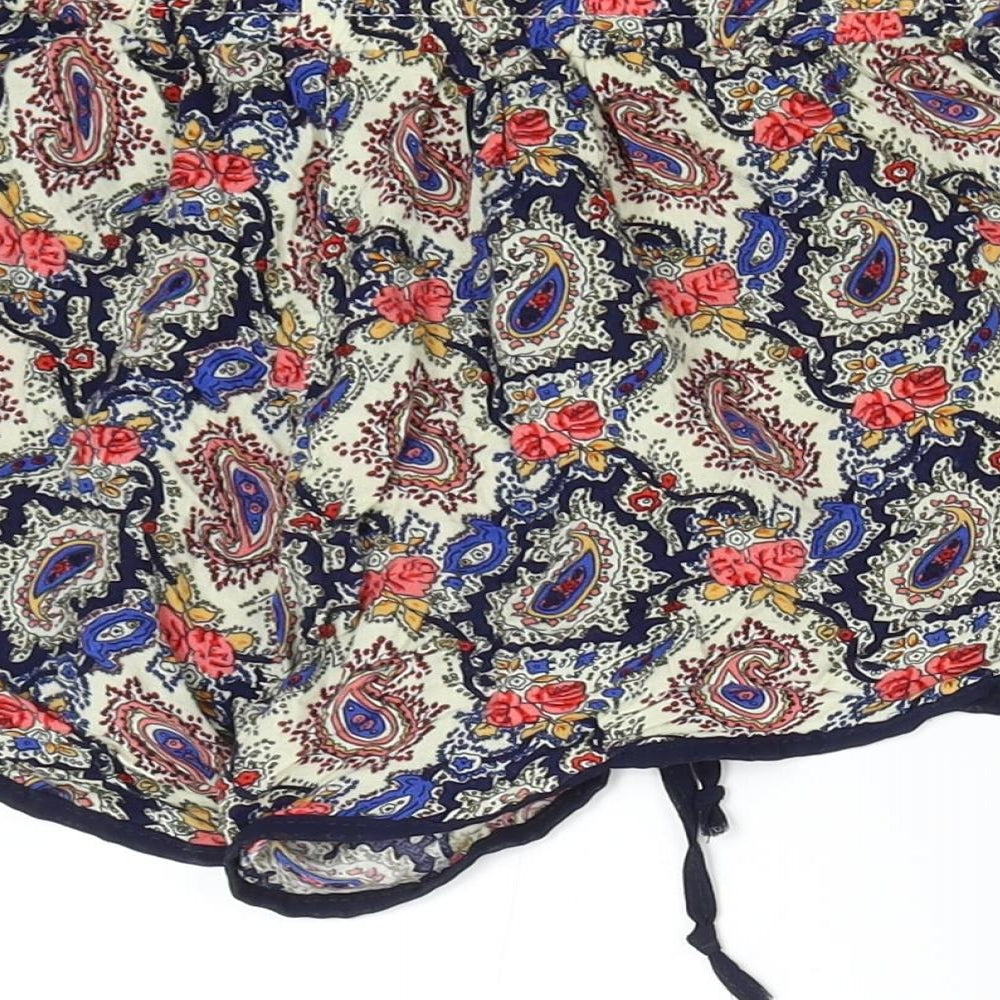 Moda Impression Womens Multicoloured Paisley Hot Pants Shorts Size M