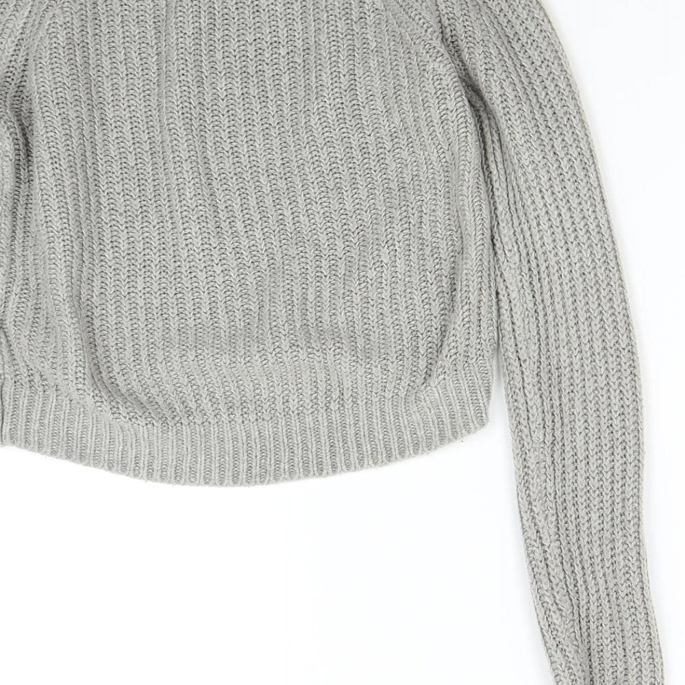 New Look Womens Grey Knit Pullover Jumper Size 6