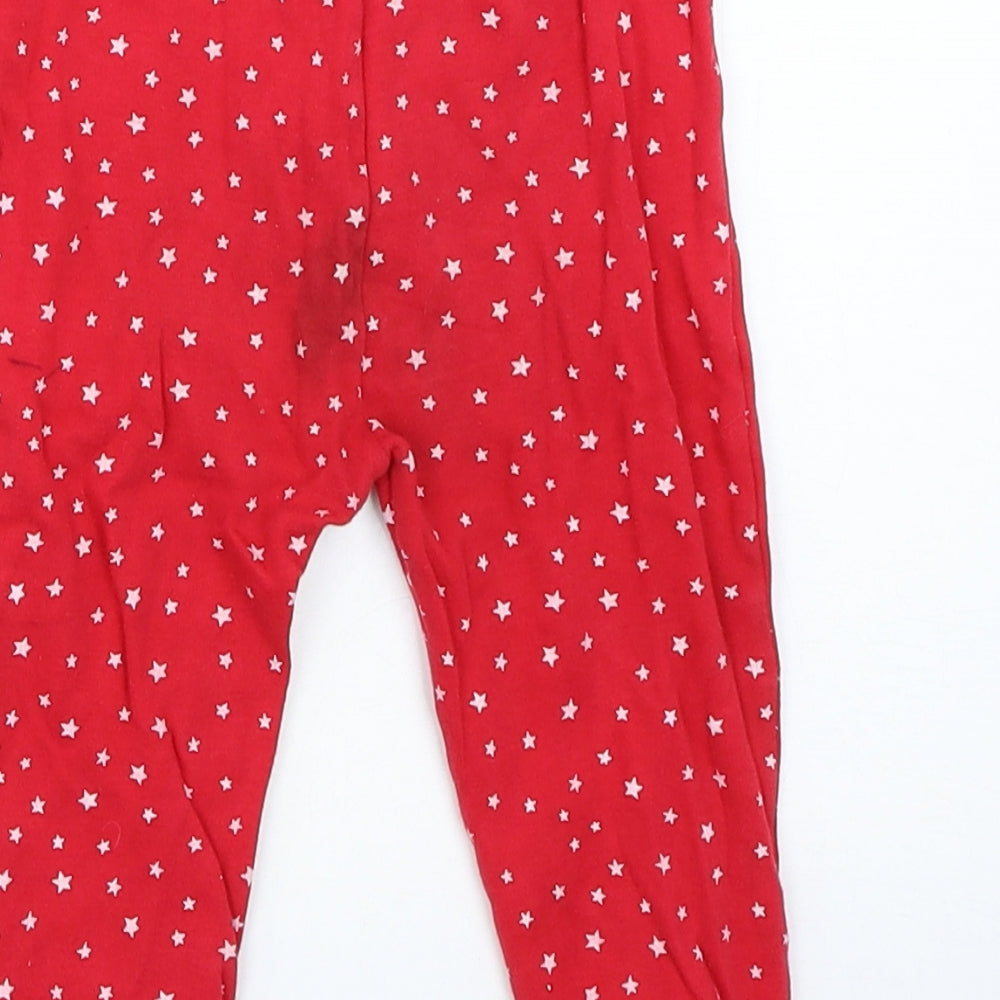 George Girls Red Solid Capri Pyjama Pants Size 12-18 Months