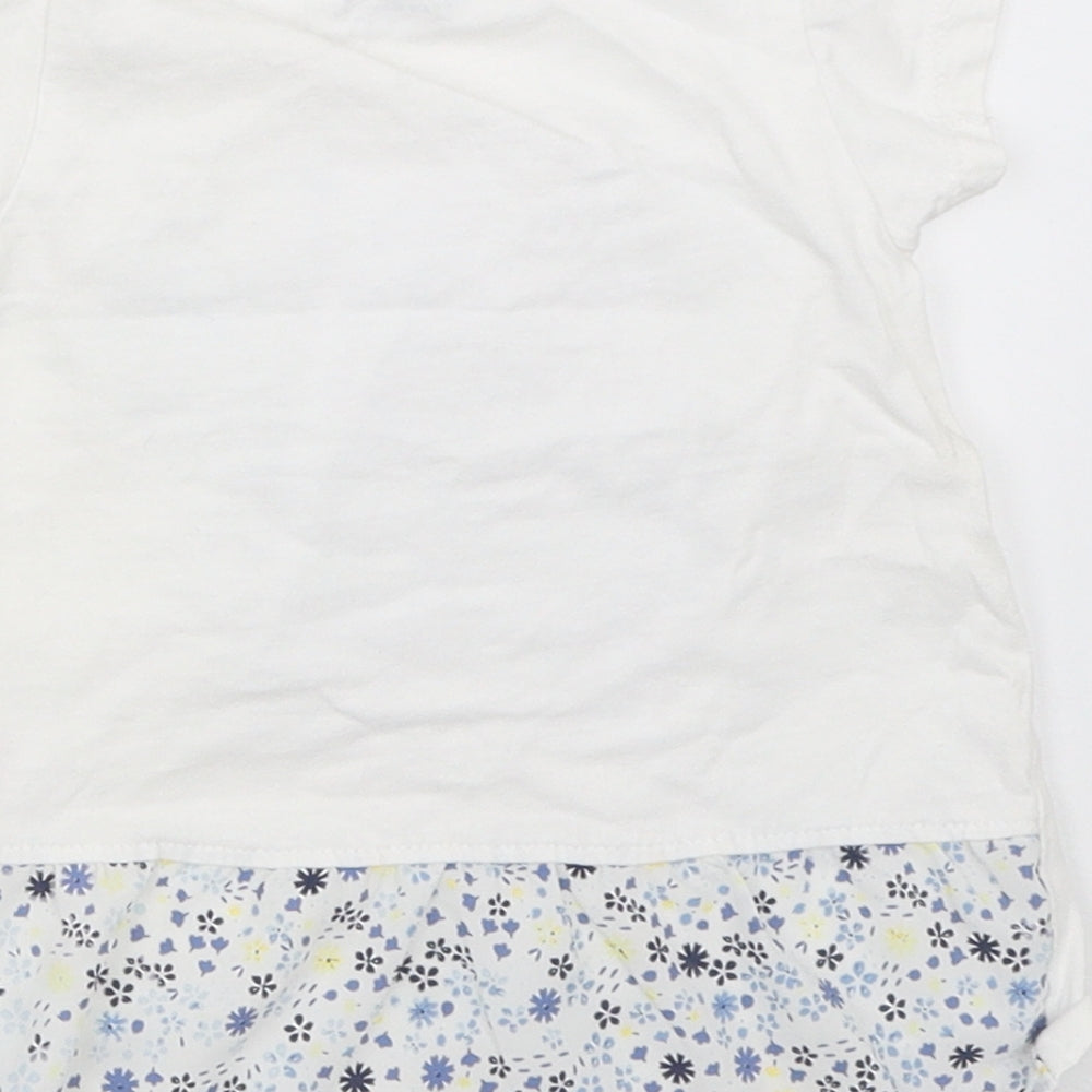Peacocks Girls White Basic T-Shirt Size 6-9 Months