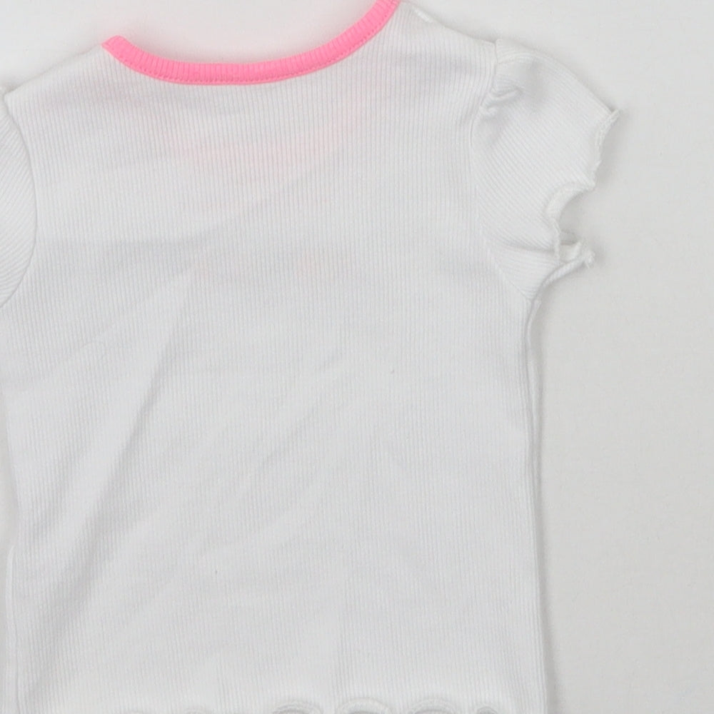 Primark Girls White Basic T-Shirt Size 0-3 Months - Be a rainbow