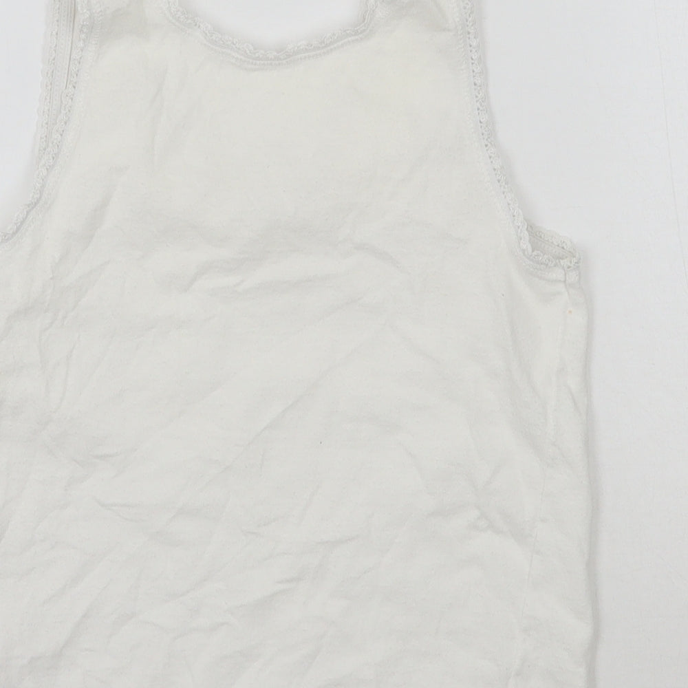 KidsOwn Girls White Basic Tank Size 3-4 Years