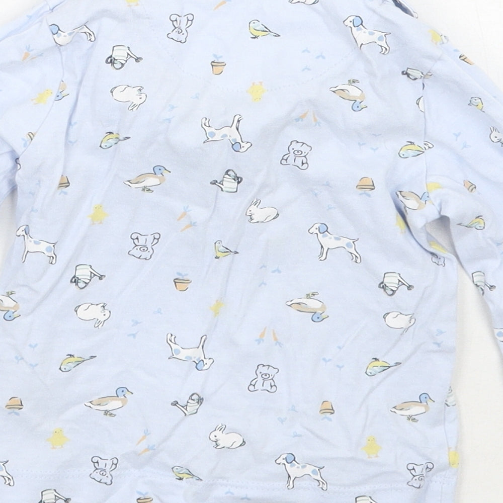 Nutmeg Baby Blue Geometric Basic Button-Up Size 9-12 Months