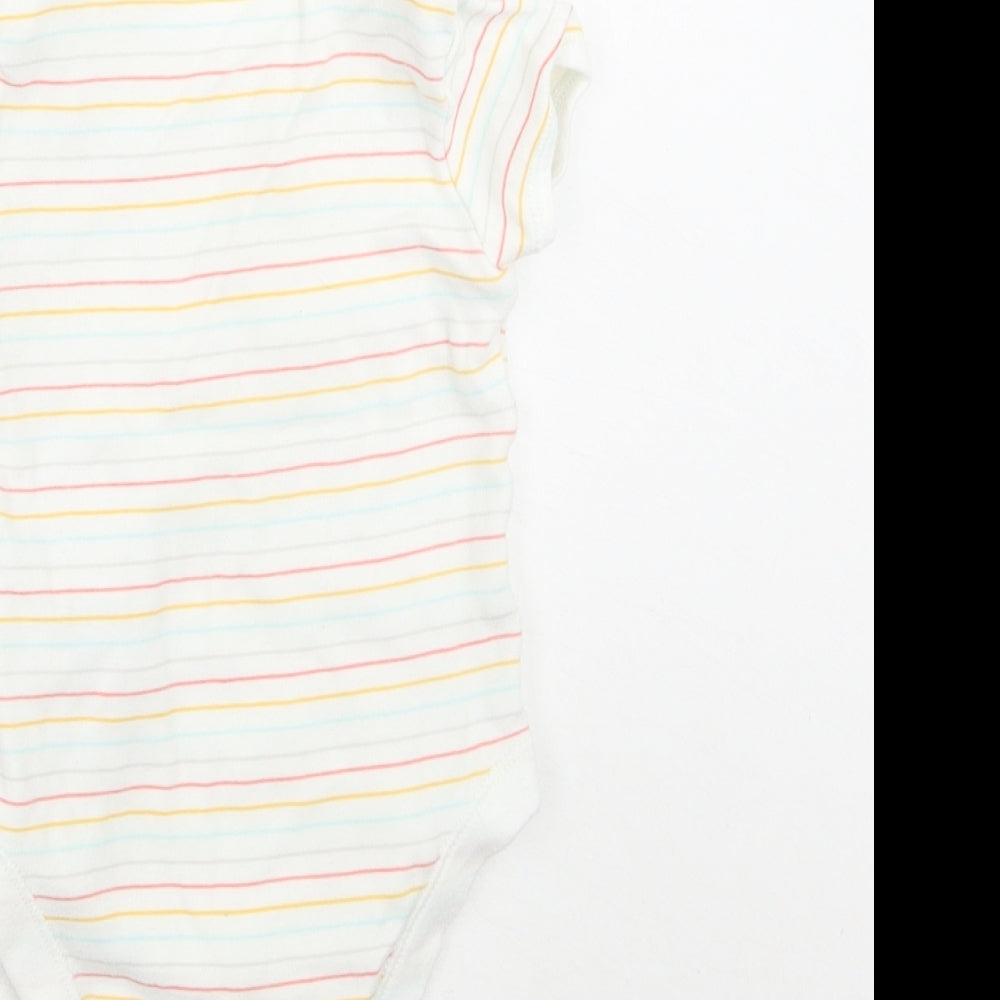 Primark Baby White Striped Babygrow One-Piece Size 6-9 Months