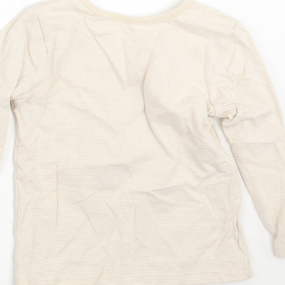 George Baby Beige Striped Basic T-Shirt Size 9-12 Months