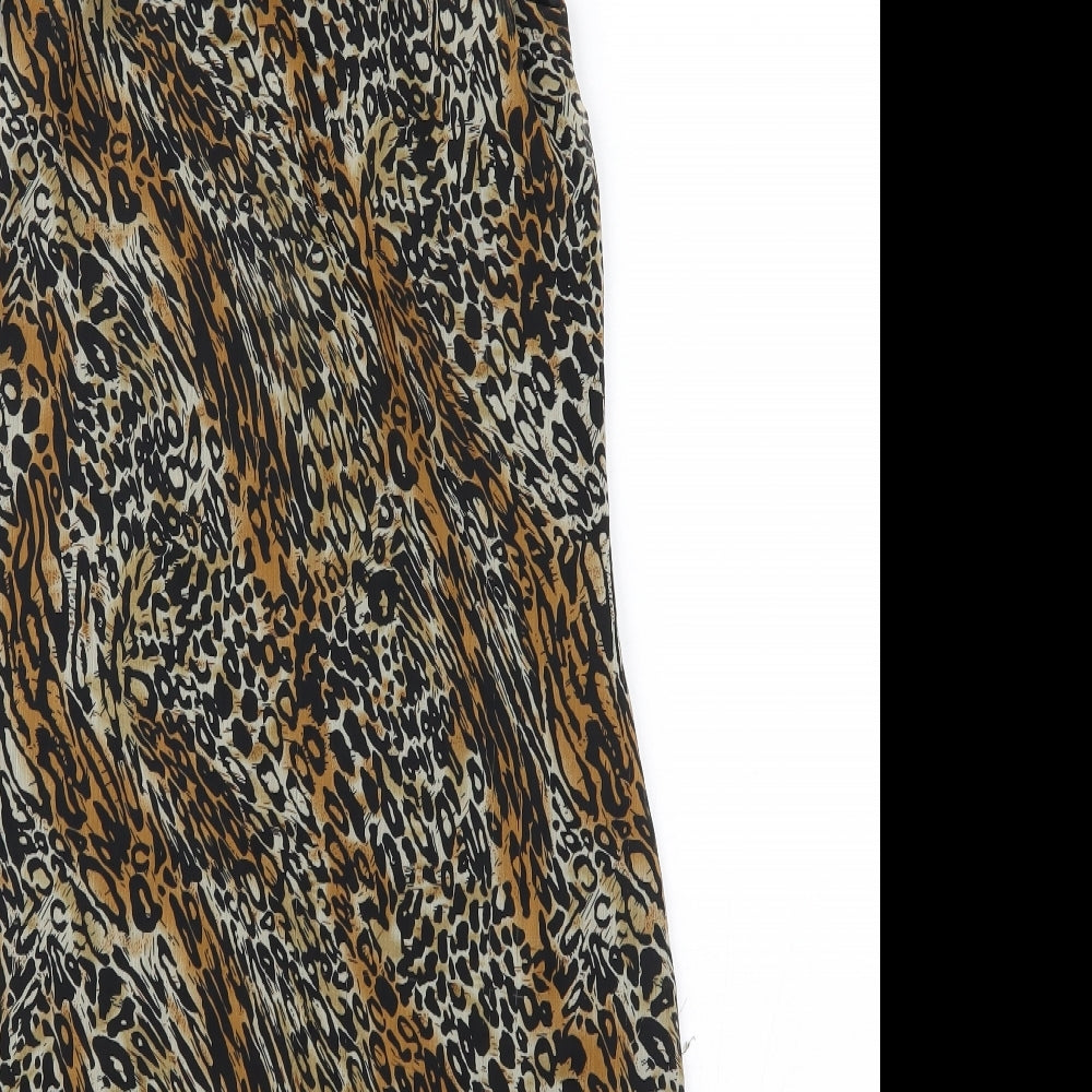 Fire Los Angeles Womens Brown Animal Print Shift Size M