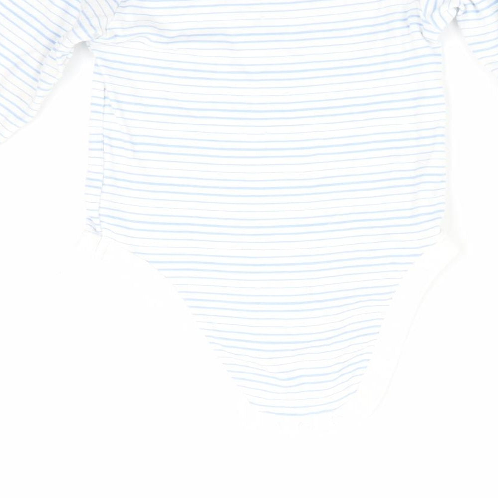 F&F Boys Blue Striped Romper One-Piece Size 12-18 Months