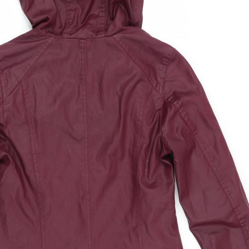 Coated Cloth Womens Purple Jacket Coat Size S - Faux Wax Look