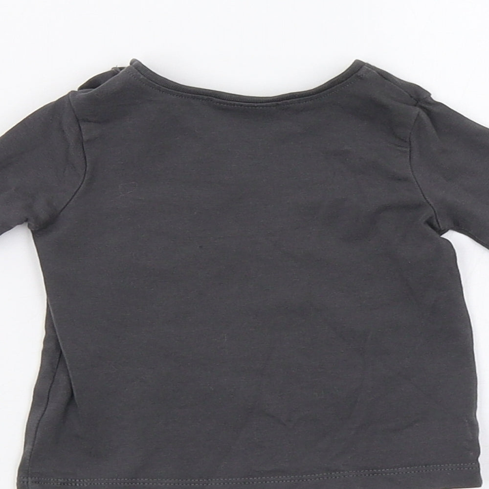 NEXT Baby Grey Basic T-Shirt Size 0-3 Months - Tiger