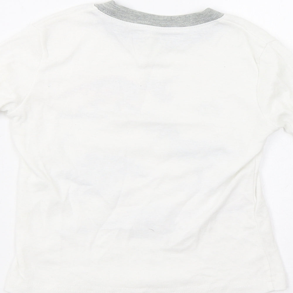 Popshion Boys White Basic T-Shirt Size 3 Years - Dinosaurs