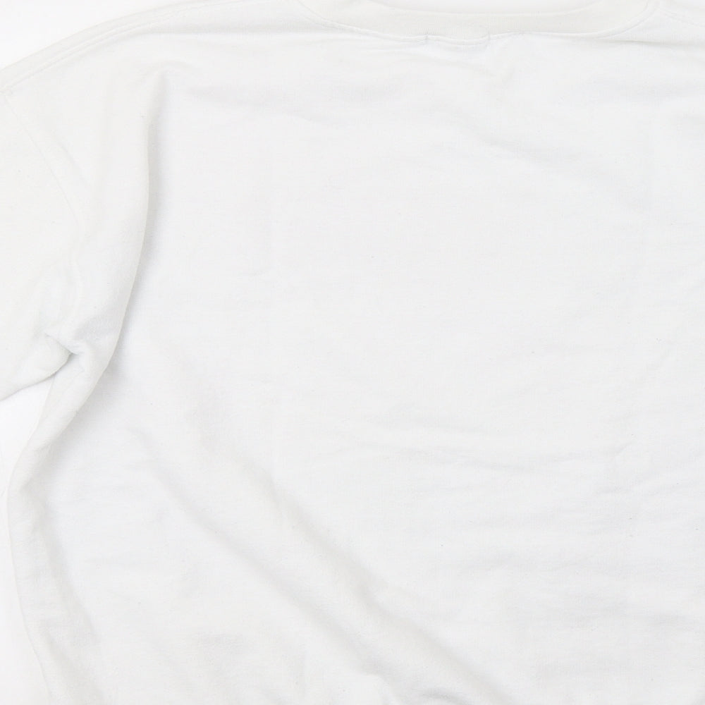 PRETTYLITTLETHING Womens White Pullover Sweatshirt Size M - Staycation