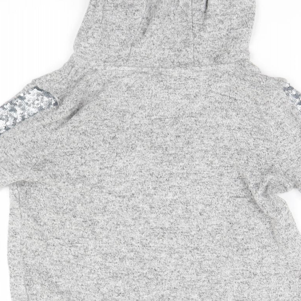 F&F Girls Grey Pullover Hoodie Size 9-10 Years - Star