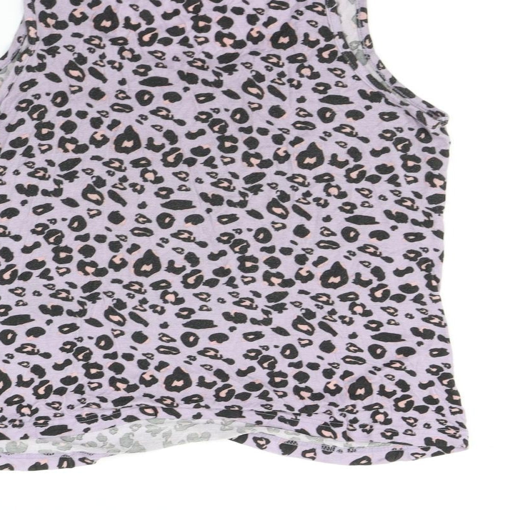 Studio Womens Purple Animal Print Top Pyjama Top Size 8