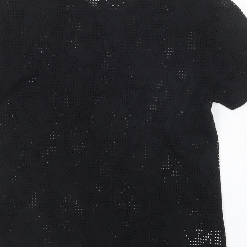 St Michael Womens Black Basic T-Shirt Size 10