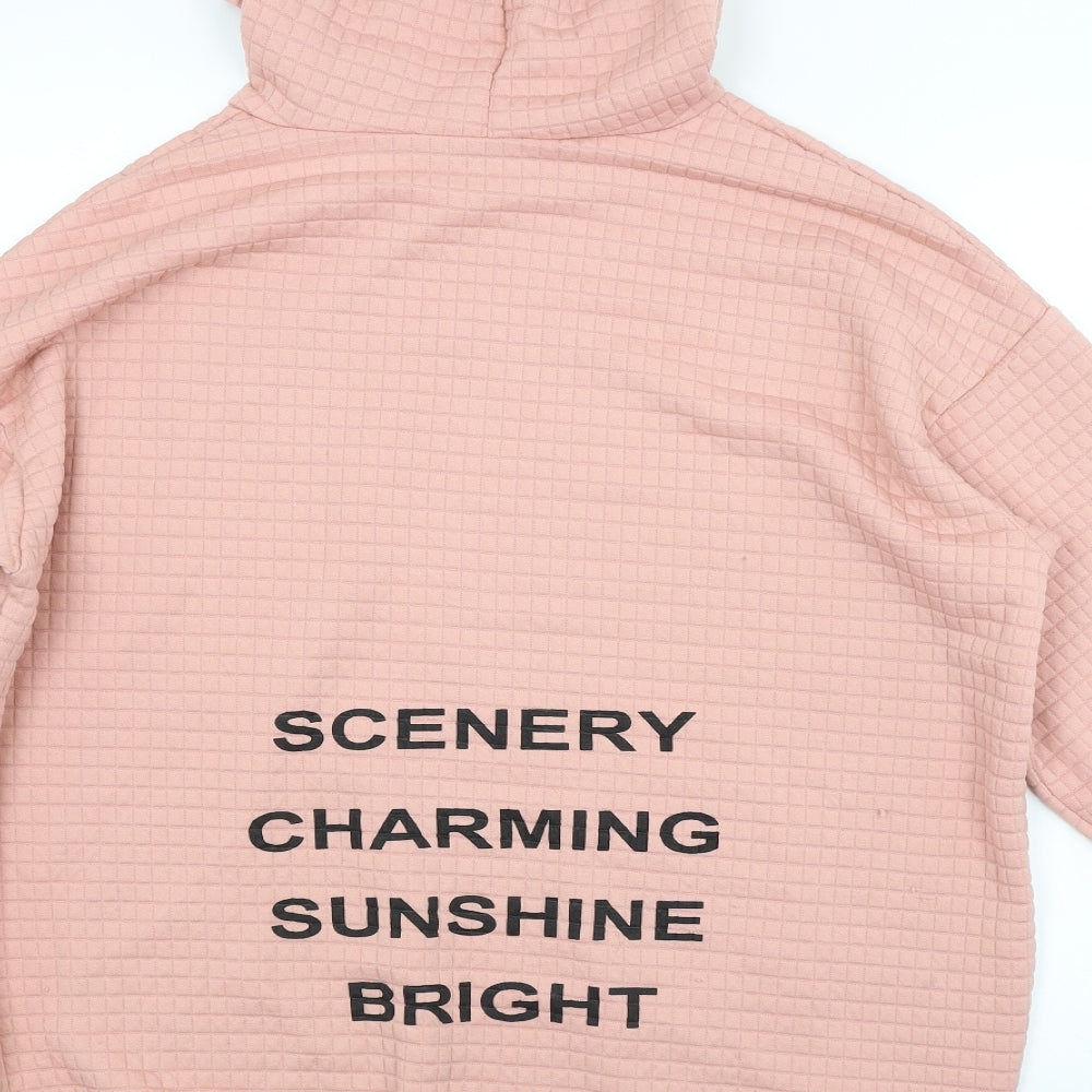 SheIn Womens Pink Pullover Hoodie Size S