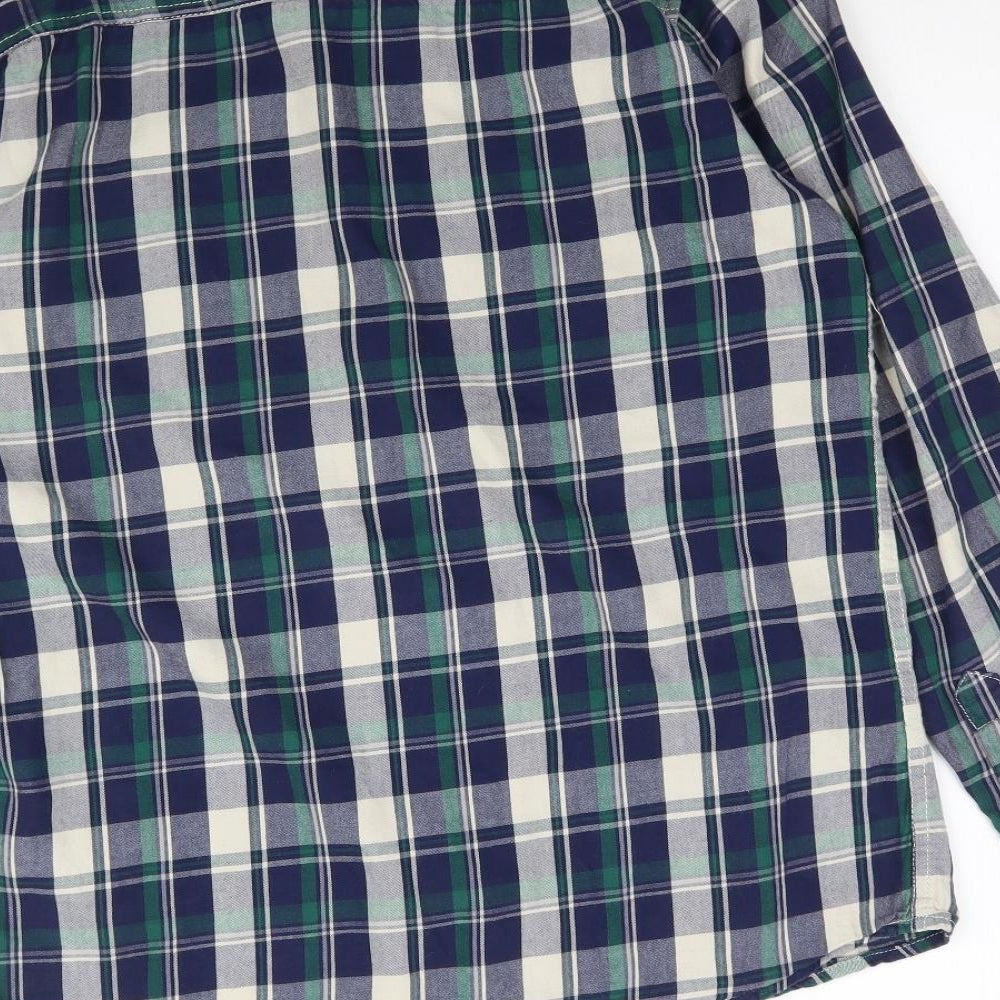 Peacocks Mens Blue Plaid Button-Up Size M