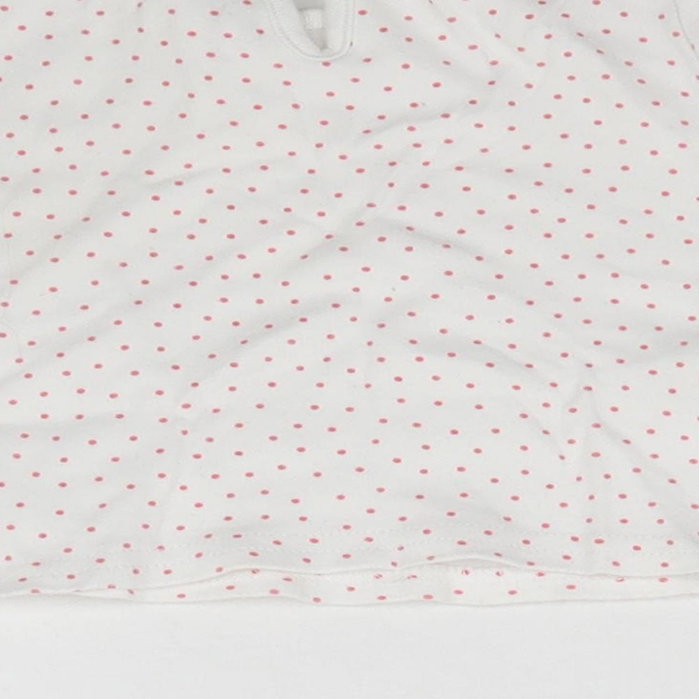 George Baby White Polka Dot Basic T-Shirt Size 9-12 Months