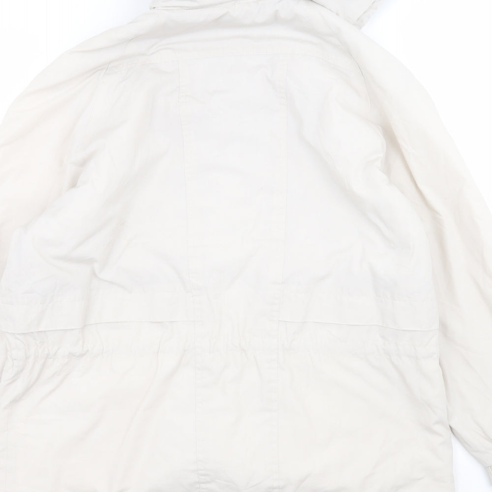 Elegance Womens White Parka Coat Size S