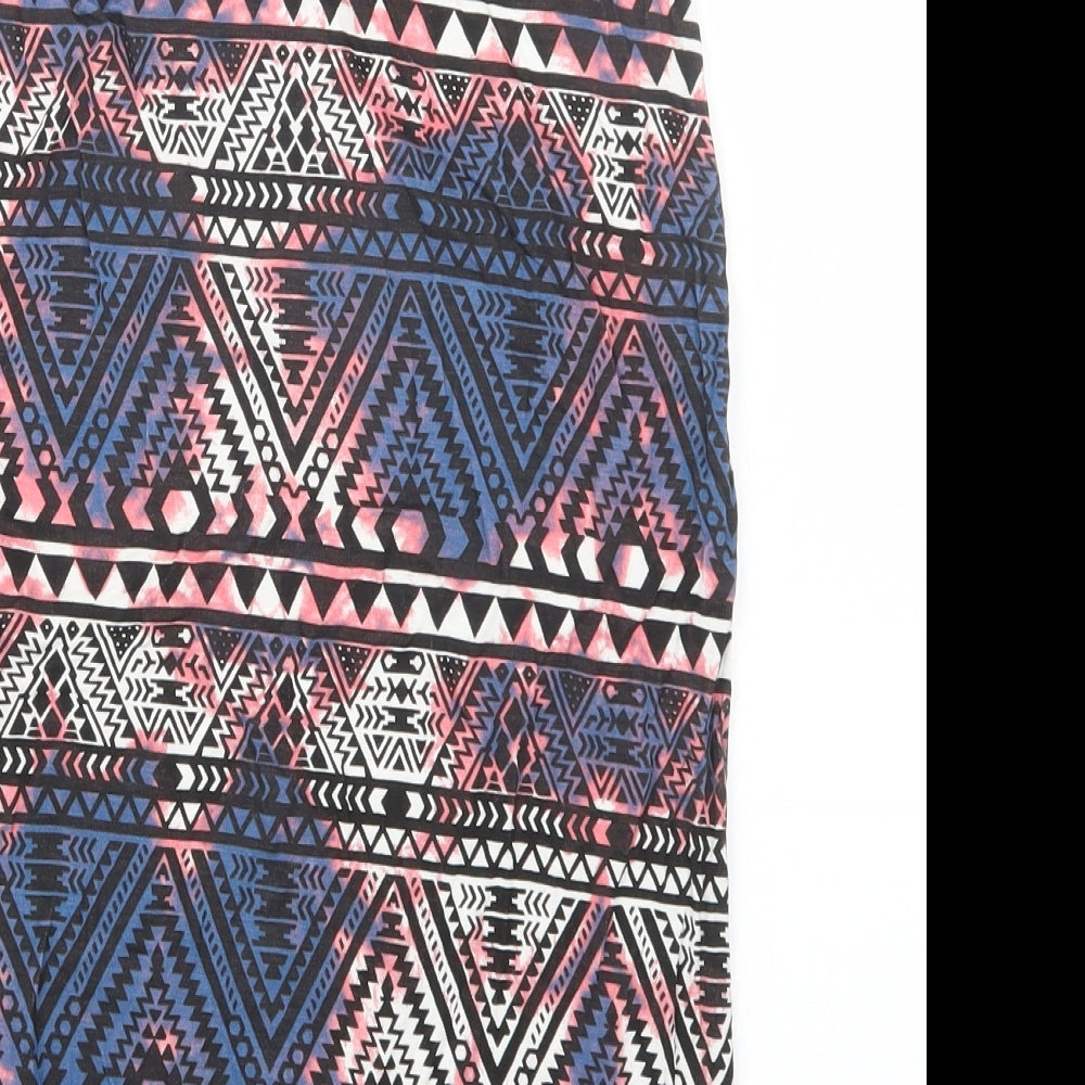 Preworn Womens Blue Geometric Straight & Pencil Skirt Size 23 in